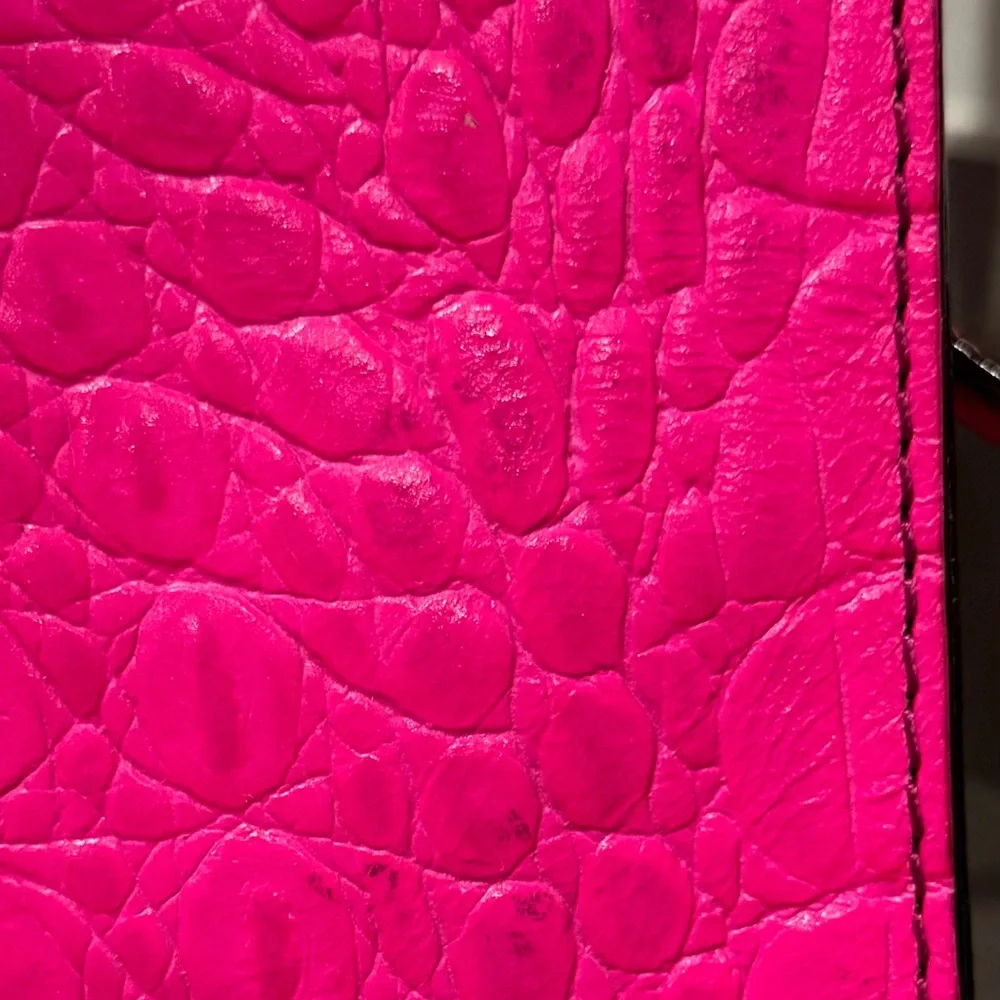Kate Spade Doris Neon Pink Crocodile Print Handbag! - Picture 3 of 14